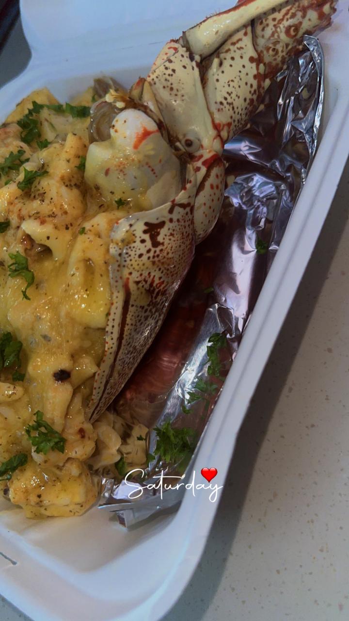 Lobster Alfredo in Shell