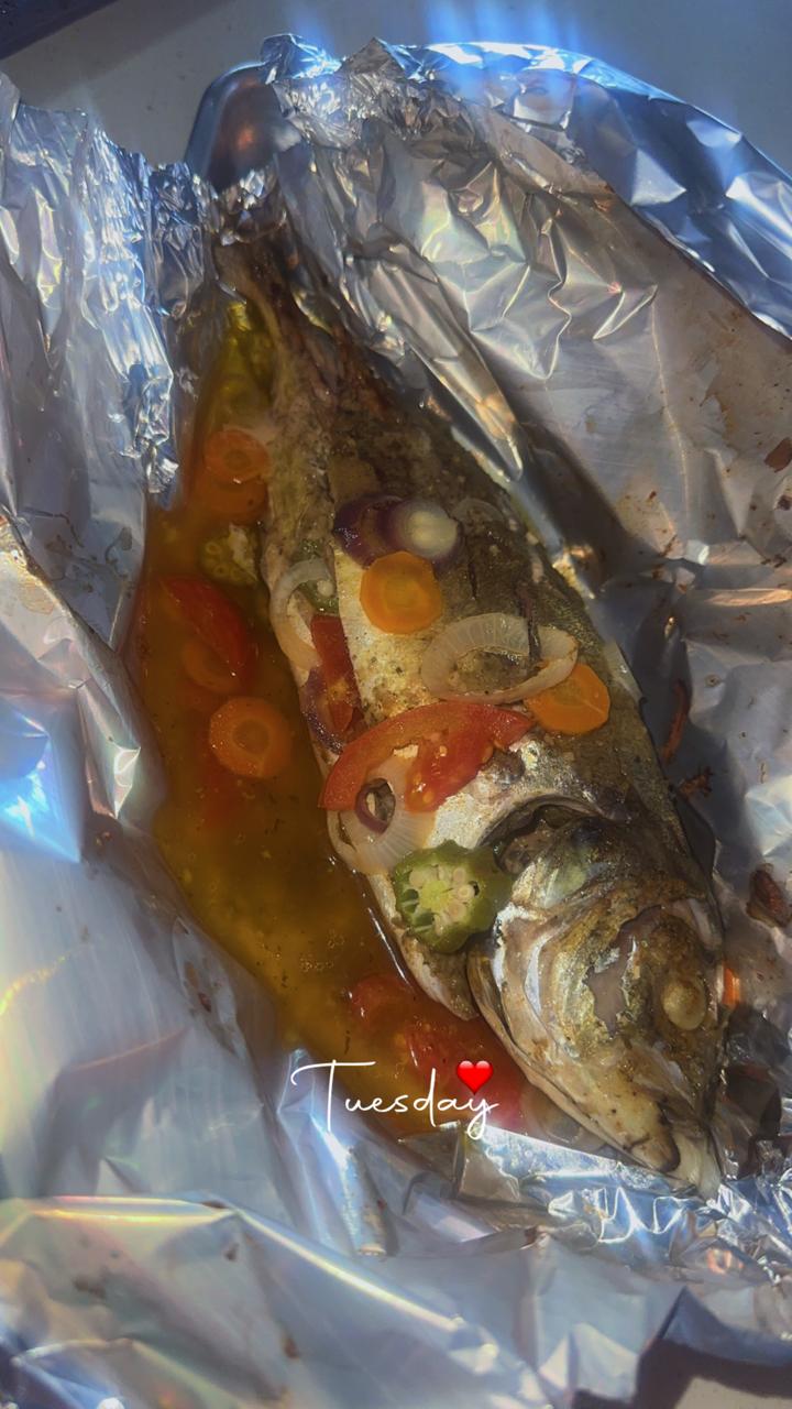 Stuffed Whole Fish, Foil Baked